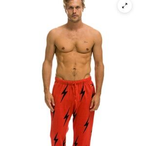 Aviator Nation Men’s Bolt Stitch Repeat Sweatpants EUC Medium Rare $298 new